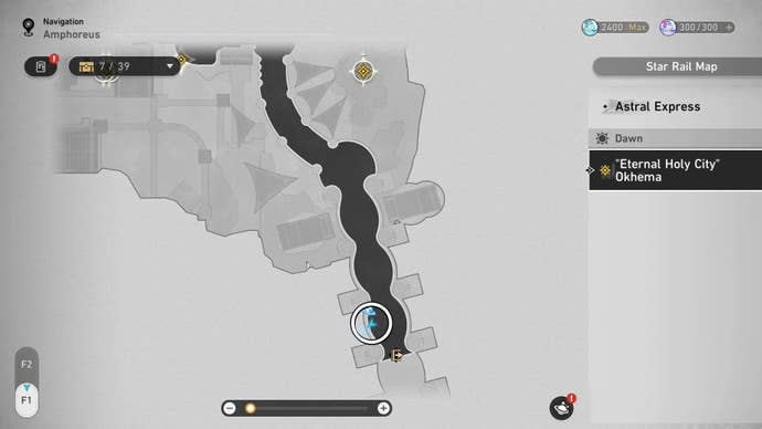 Circled map location of an Okhema Nymph in Honkai Star Rail.