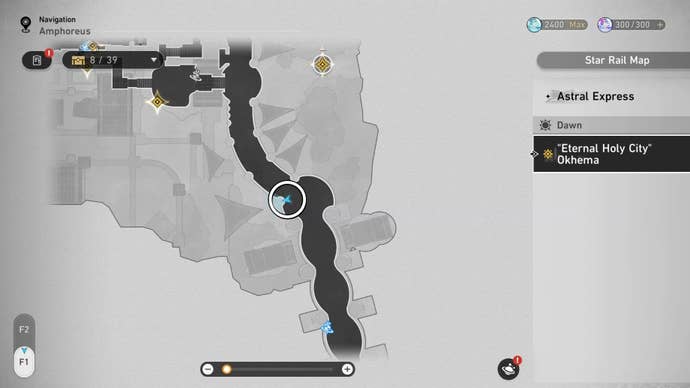 Circled map location of an Okhema Nymph in Honkai Star Rail.