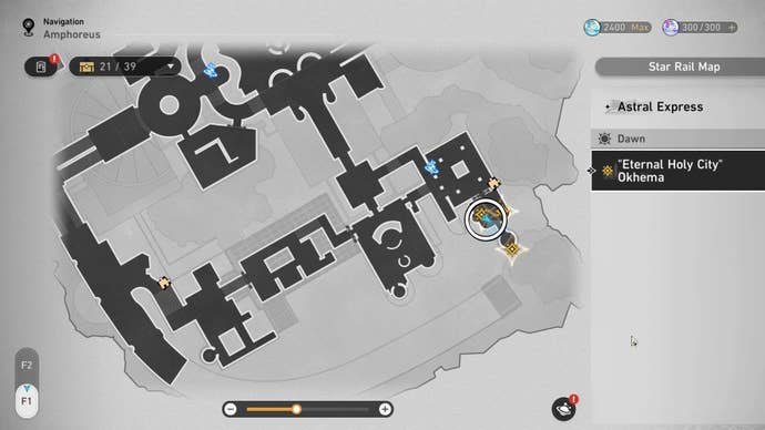 Circled map location of an Okhema Nymph in Honkai Star Rail.