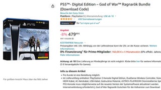 Die PS5 Digital mit God of War Ragnarök gibt’s bei Amazon aktuell für 480 Euro.