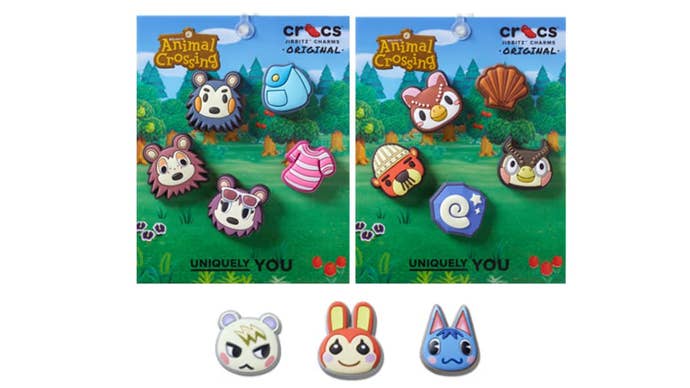 Animal Crossing Croc Charms com as irmãs capazes e outros residentes