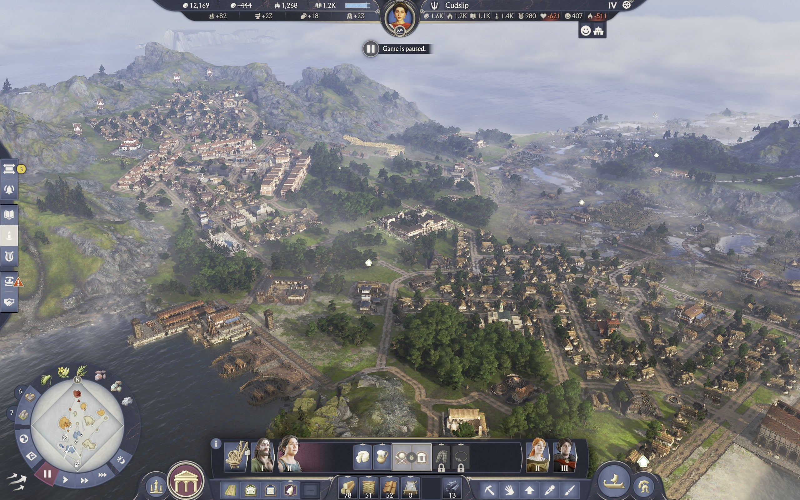 A Roman town concentrated on a small island in Anno 117: Pax Romana. - 10