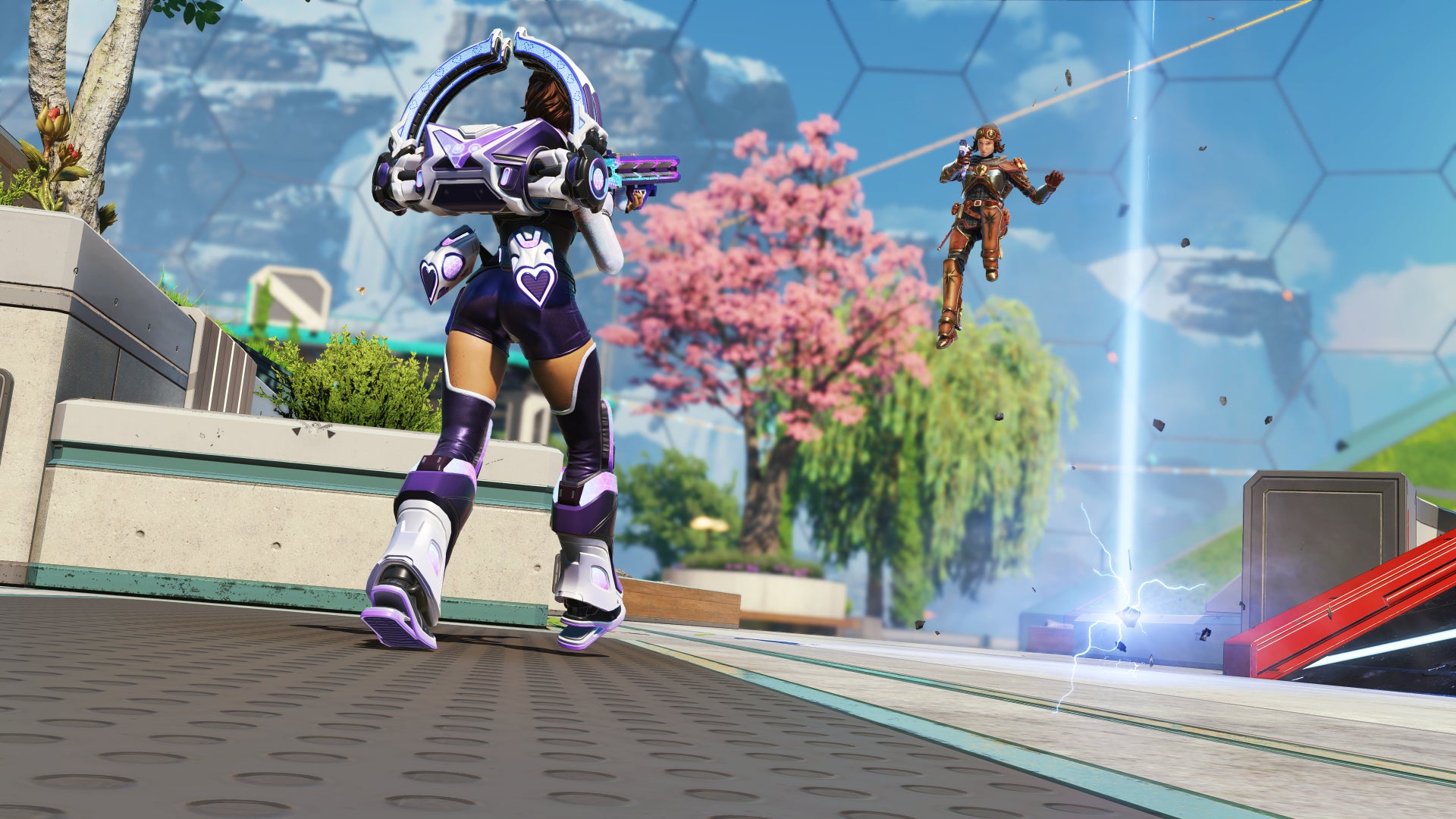 Horizon uses her gravity lift ability to attack Conduit in Apex Legends Season 27. - 4