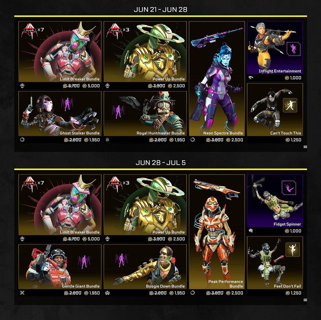 Apex Legends - a look at the discounts in the storefront during the Awakening event