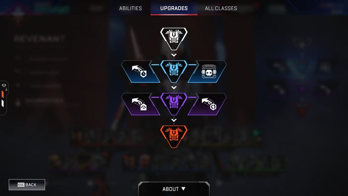 A Legend upgrade tree in Apex Legends Season 20.