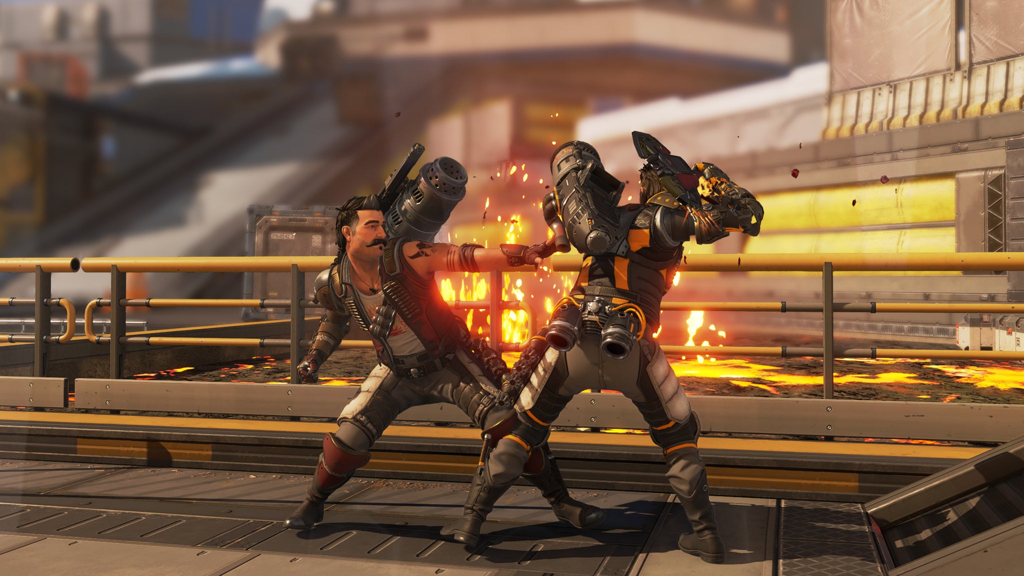 Two Fuses swing punches at each other in Apex Legends Season 20. - 10