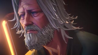 Grey-haired Ballistic closes his eyes in thought in a trailer from Apex Legends' Season 17.