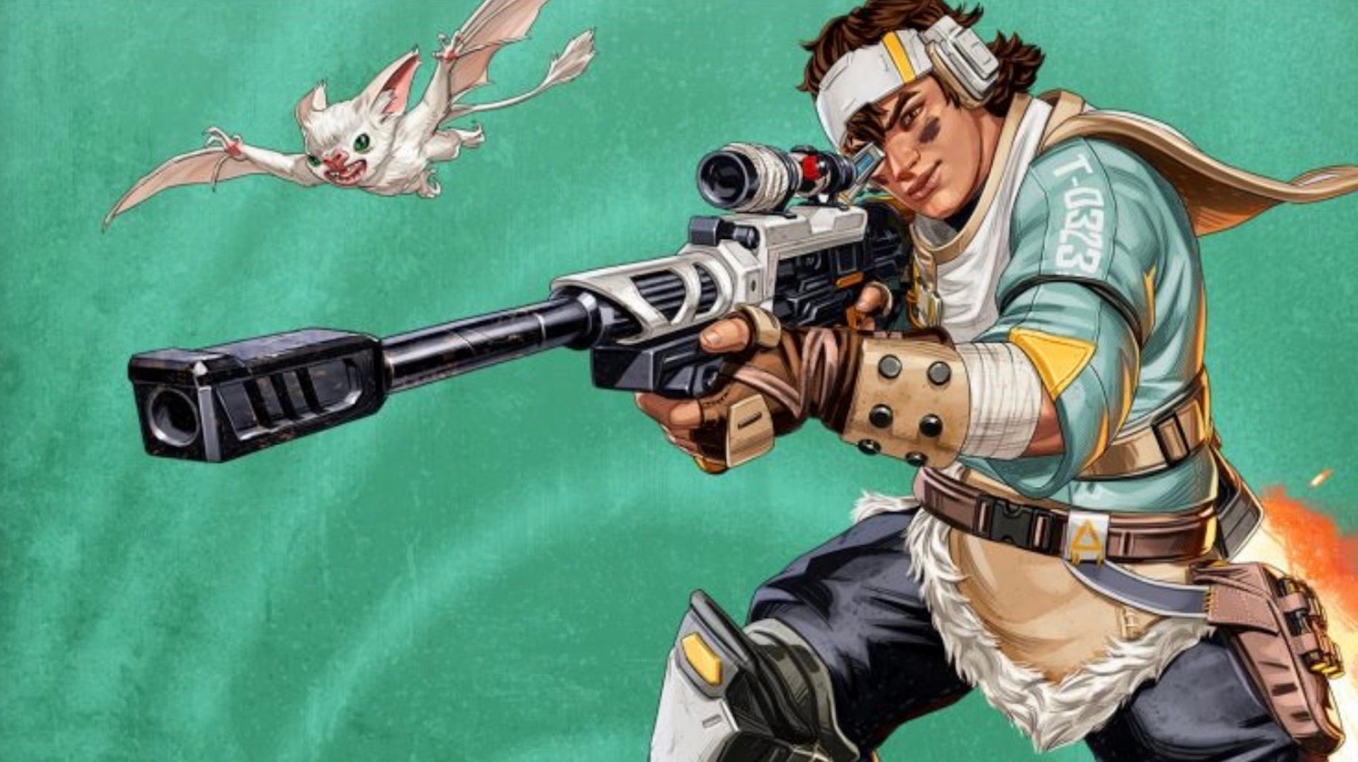 Vantage promo shot. They point a sniper as a bat creature flies in the background