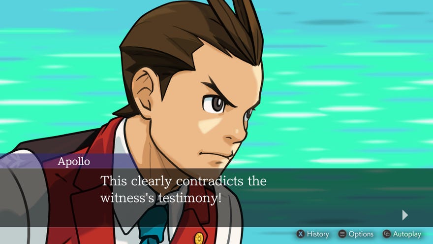 A close-up of Apollo Justice from the Apollo Justice: Ace Attorney Trilogy