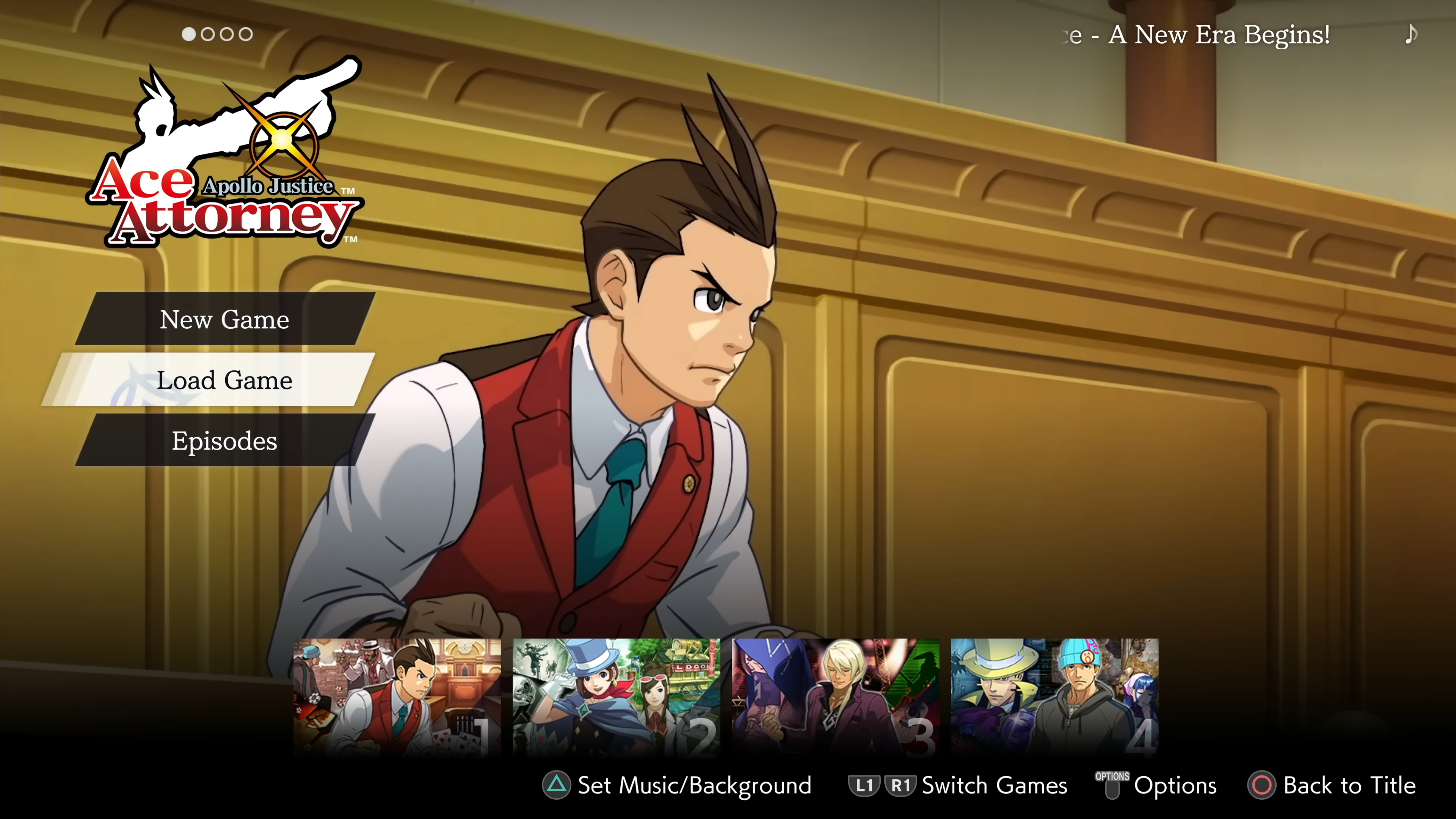 apollo justice ace attorney trilogy menus