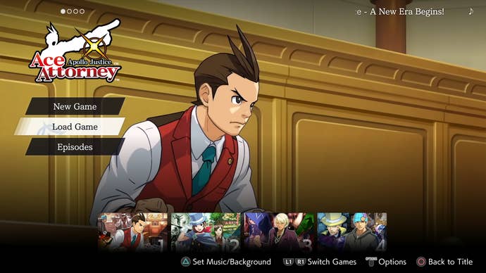 apollo justice ace attorney trilogy menus