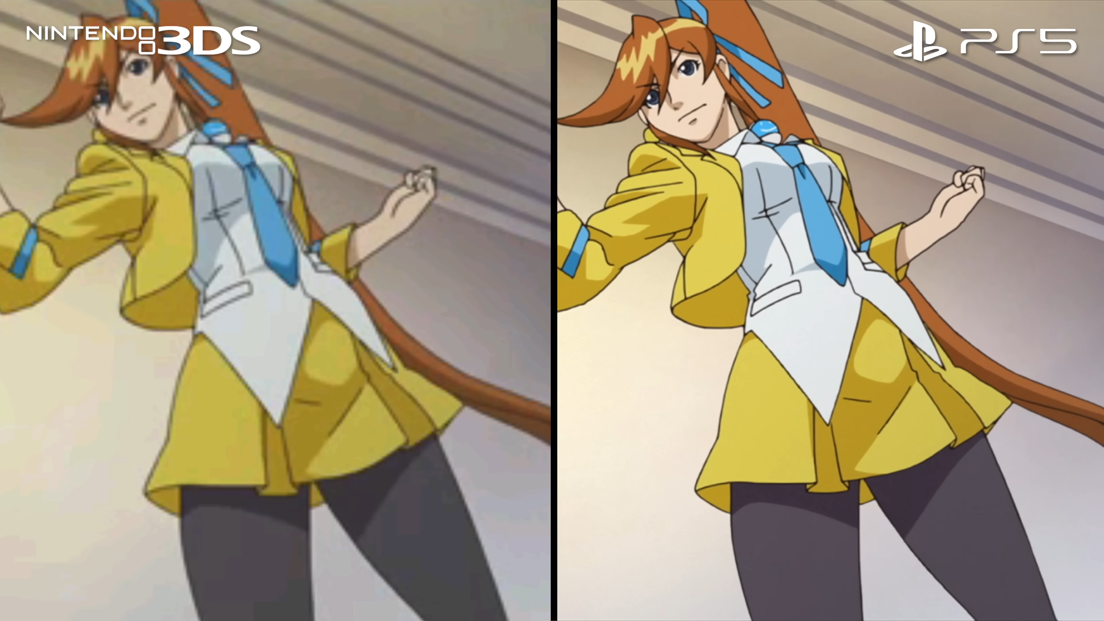 ace attorney dual destinies 3ds vs ps5 comparison showing cutscene changes