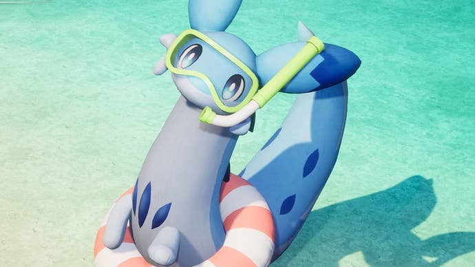 Aquatic Palworld Pal with a snorkle set