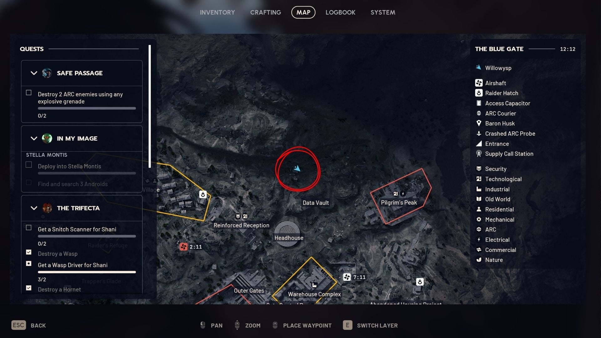 An image showing the map location of the Data Vault in Arc Raiders - 6