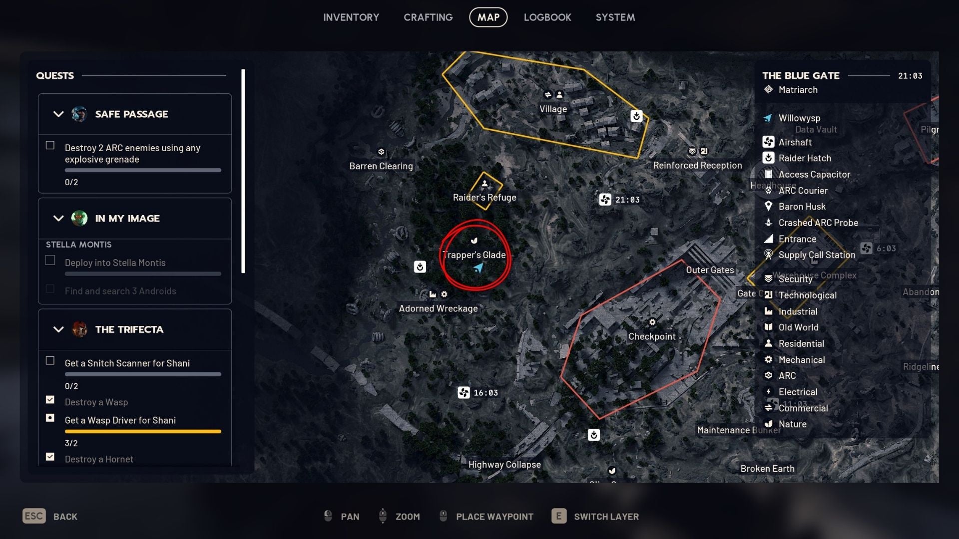 An image showing the map location of Trappers Glade in Arc Raiders - 8