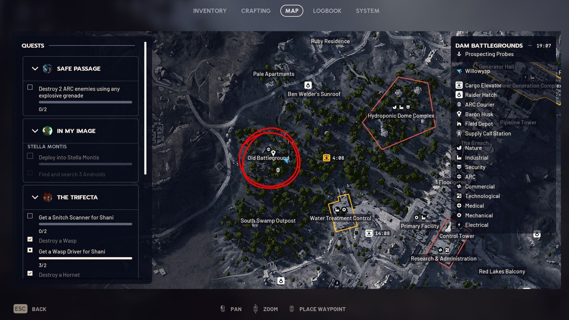 An image showing the map location of the Old Battlegrounds in Arc Raiders - 4