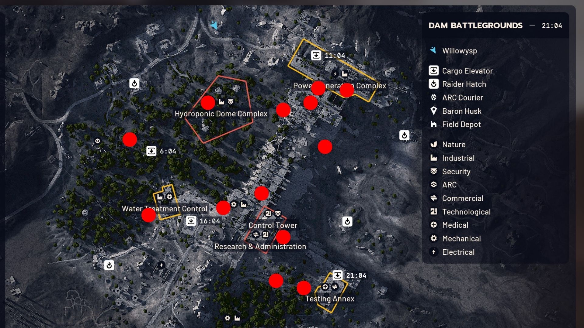 An image showing all possible Call Station locations in the Dam Battlegrounds - 5