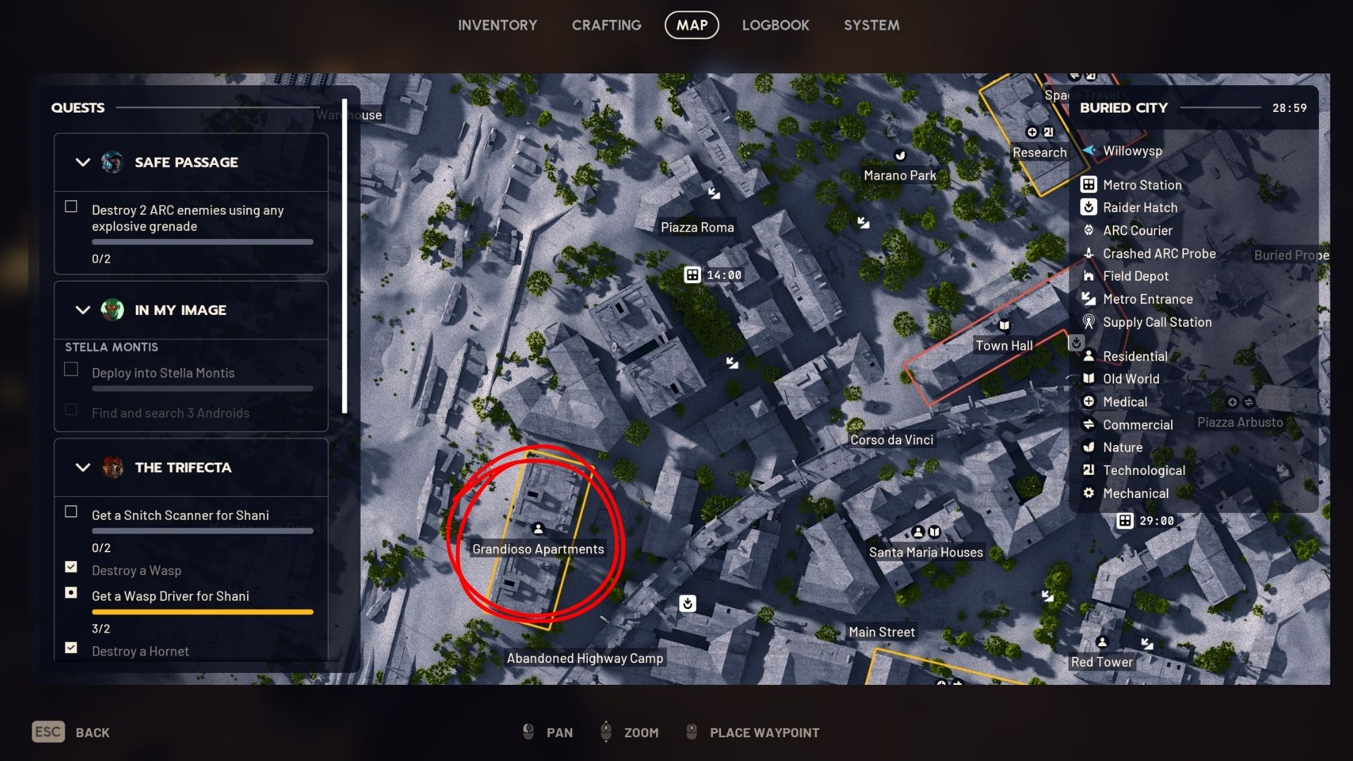A map image showing the Grandioso Apartments in Arc Raiders - 4