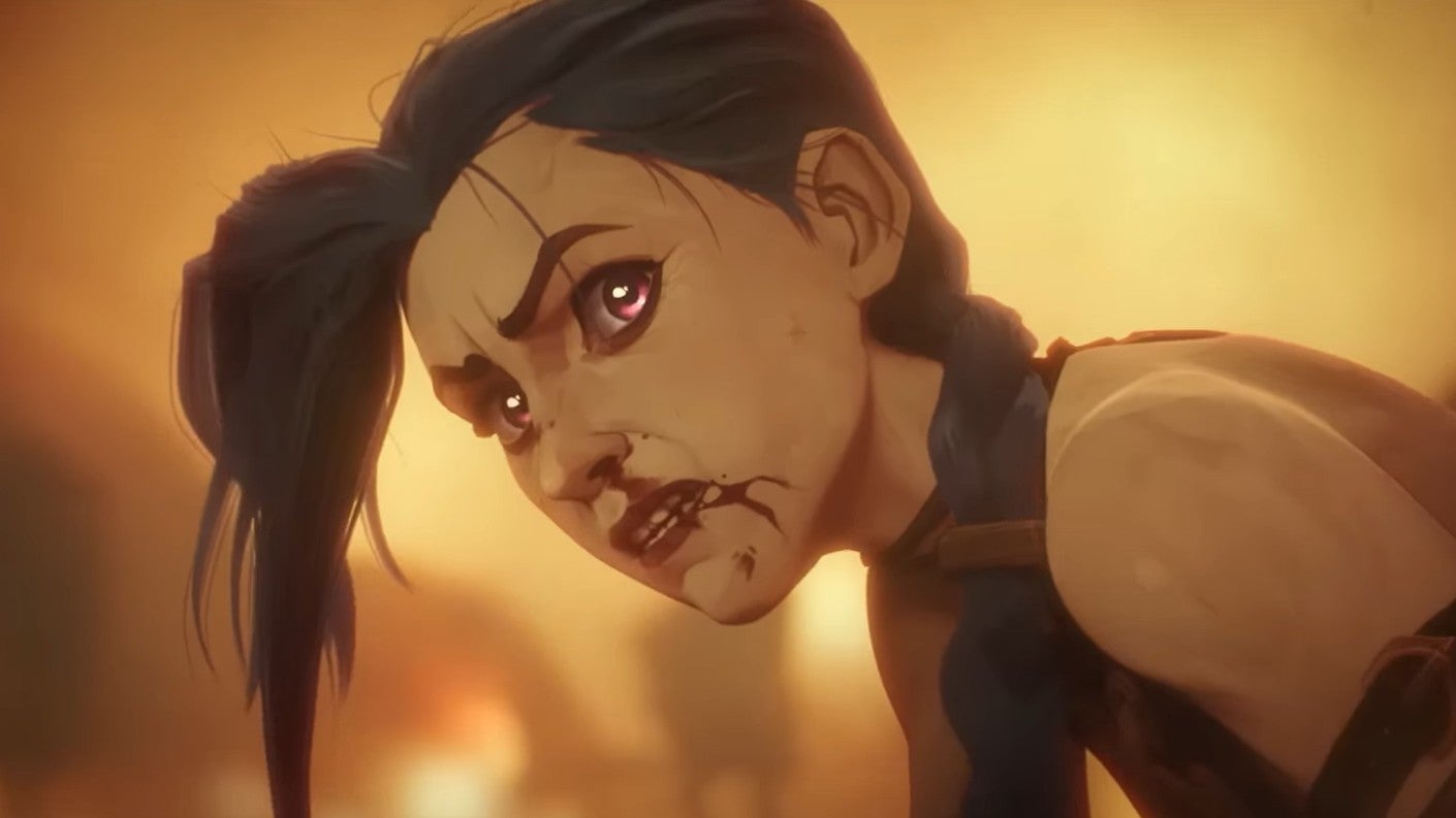 A bloodied Jinx in second season of Arcane