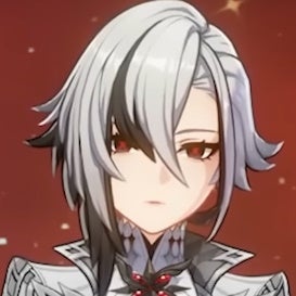 Arlecchino from the neck up in Genshin Impact.