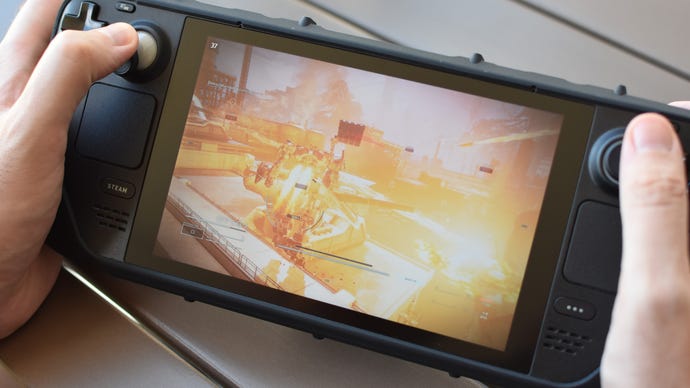 Armored Core 6: Fires of Rubicon running on a Steam Deck.