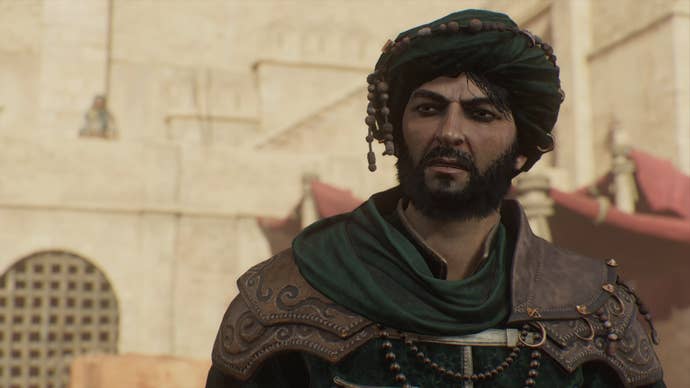 Ali looking pensive in the Great Garrison in Assassin’s Creed Mirage