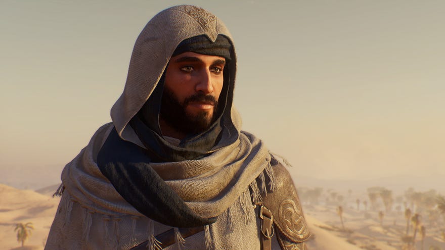 Basim looks out towards Baghdad in Assassin’s Creed Mirage.