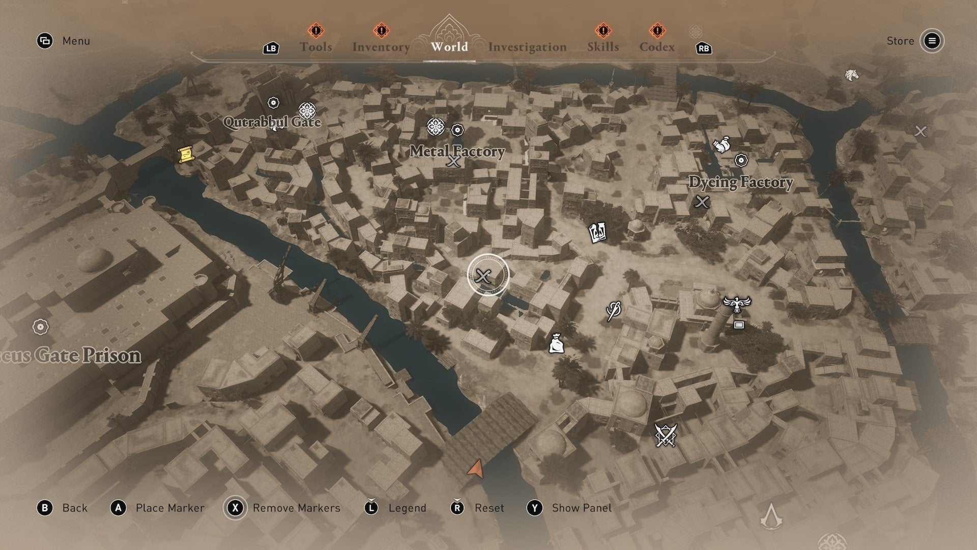 A map showing where to find the Left Behind enigma in Assassin&rsquo;s Creed Mirage