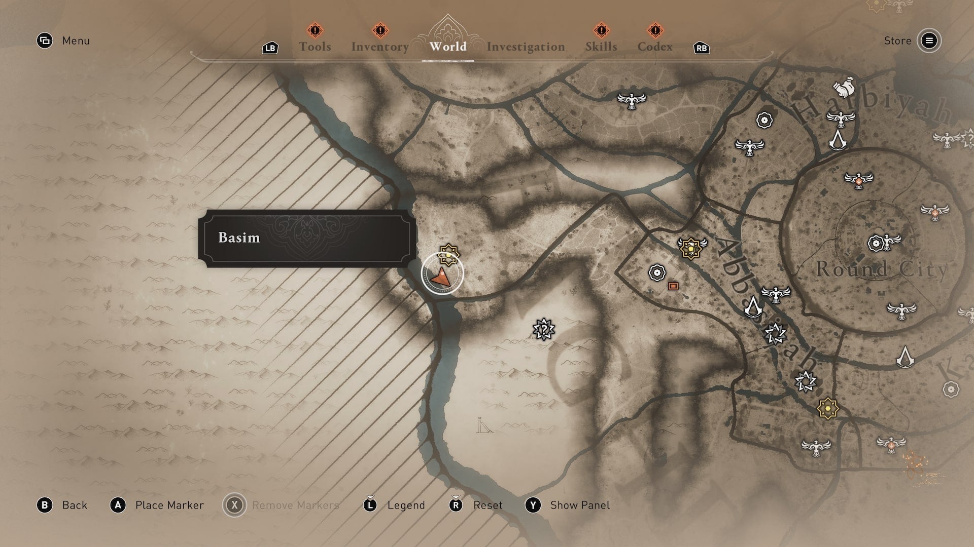 A map showing where to find the solution to the Left Behind enigma in Assassin&rsquo;s Creed Mirage