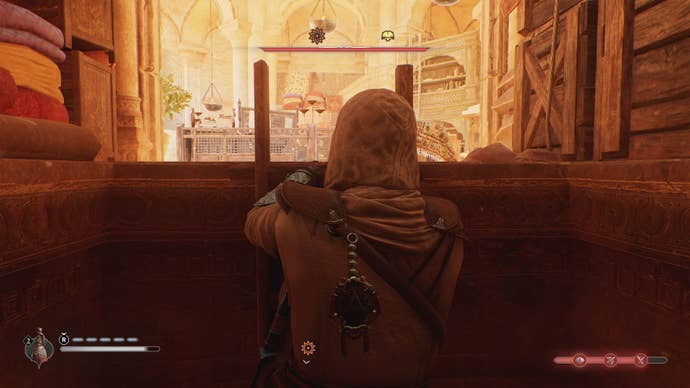 Basim goes down into a secret chamber in Assassin’s Creed Mirage