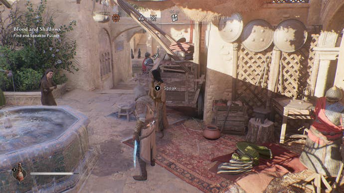 Basim speaks with a Tailor in Assassin’s Creed Mirage