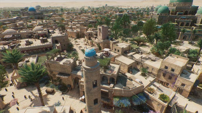 A view of the Round City from a viewpoint in Assassin’s Creed Mirage