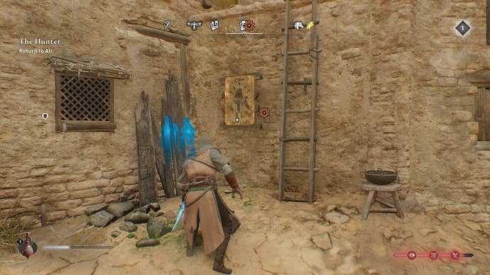 Basim faces a Wanted poster that needs tearing down in Assassin’s Creed Mirage