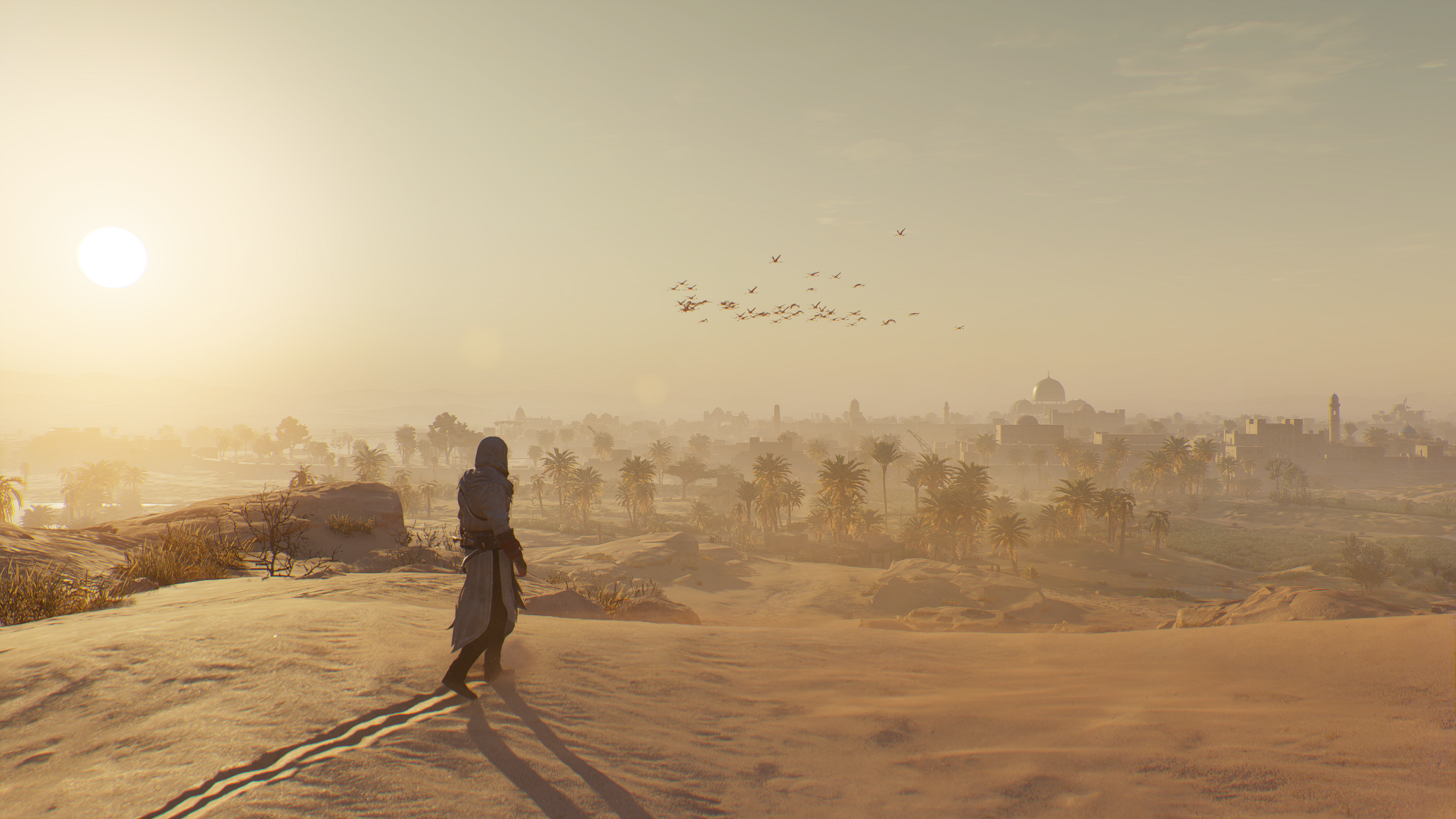Basim walks the desert outside Baghdad in Assassin&rsquo;s Creed Mirage.