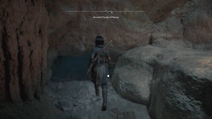 Naoe in a cave in Assassin’s Creed Shadows.