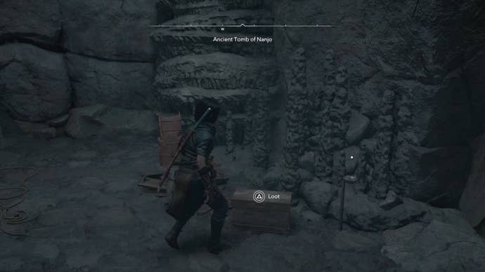 Naoe in a cave in Assassin’s Creed Shadows.