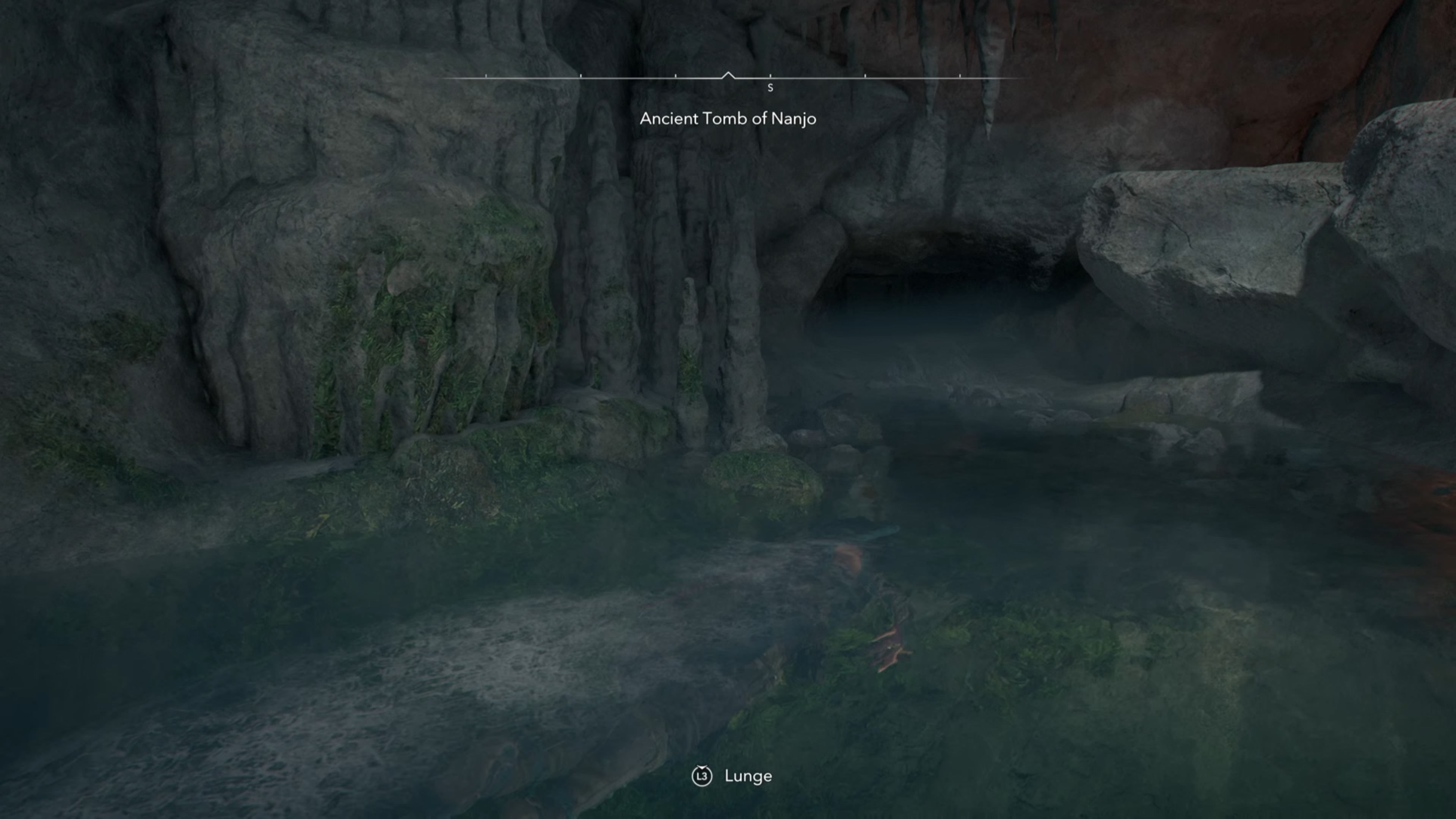 Naoe underwater in a cave in Assassin&rsquo;s Creed Shadows.