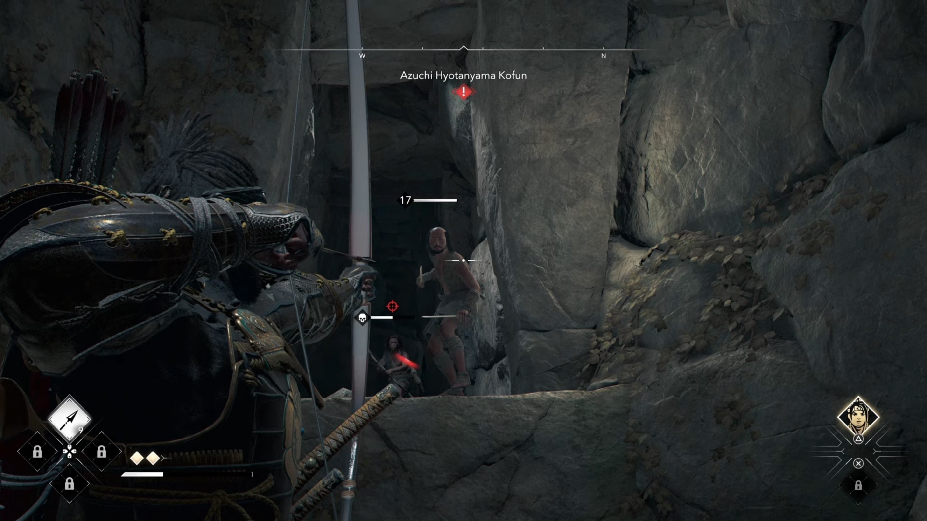 Yasuke aiming his bow at an enemy in Assassin&rsquo;s Creed Shadows.