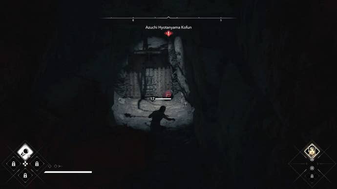 Yasuke aiming his bow at a red jar behind an enemy in Assassin’s Creed Shadows.