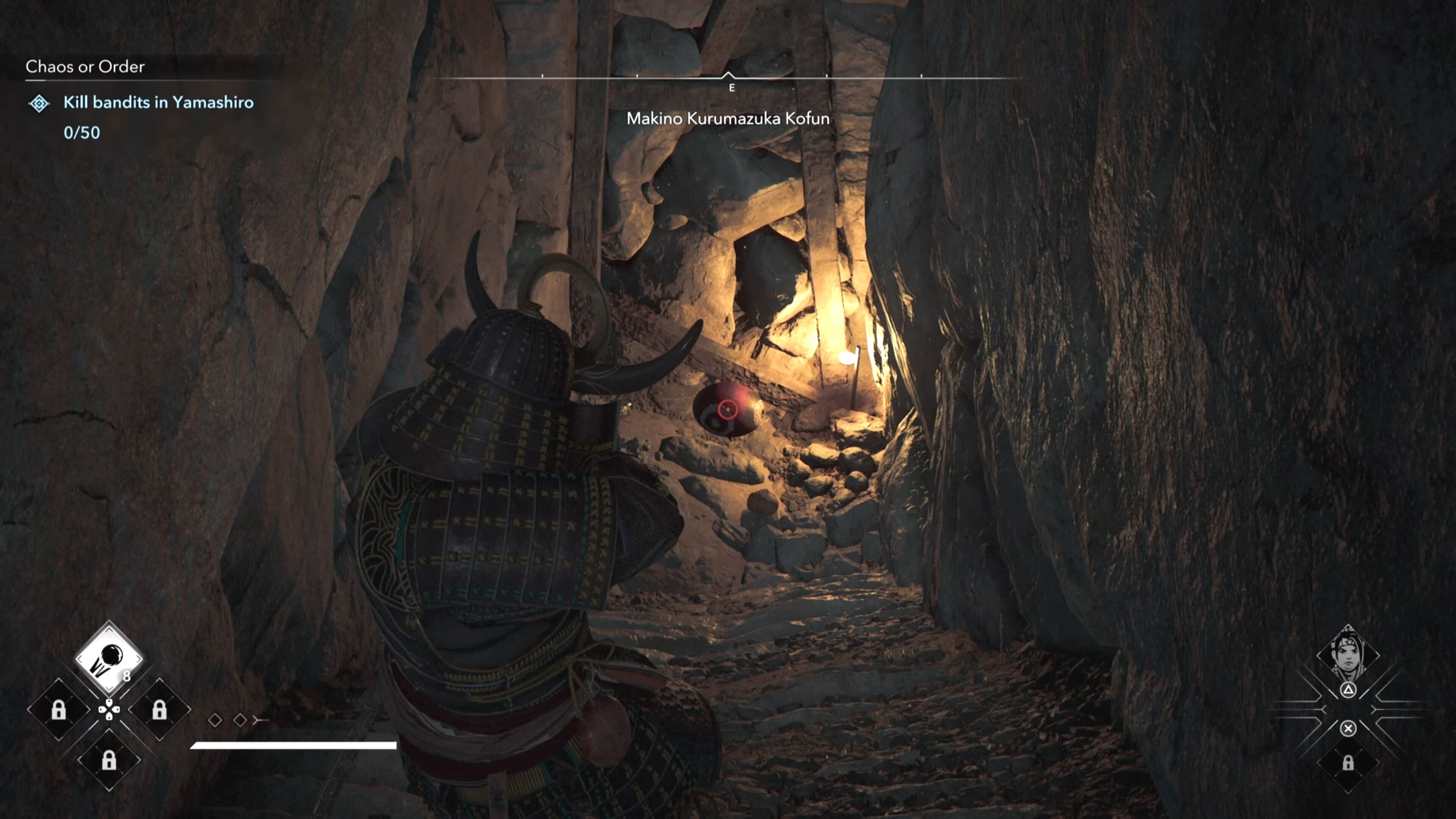 Yasuke aiming his Teppo at a red explosive jar in Assassin&rsquo;s Creed Shadows.