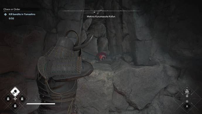 Yasuke aiming his Teppo at a red explosive jar in Assassin’s Creed Shadows.