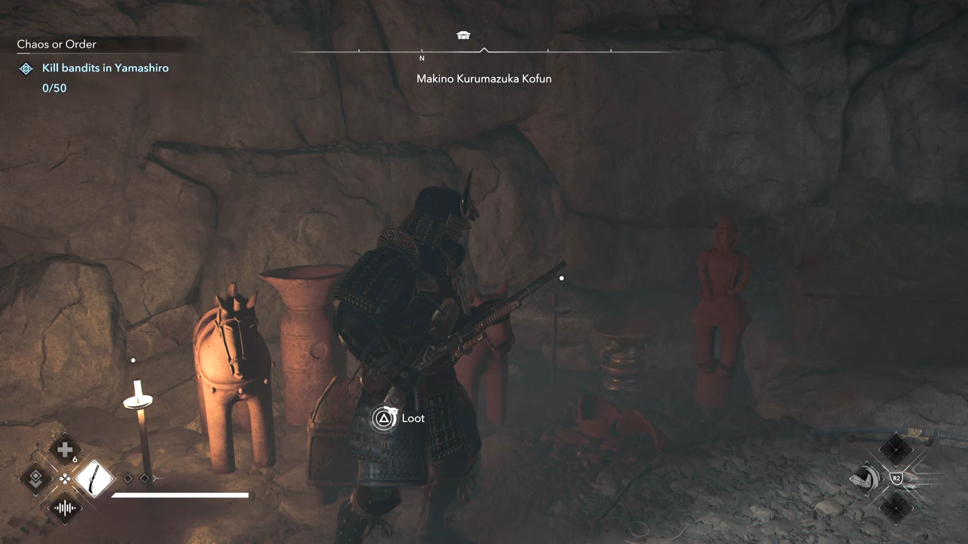 Yasuke looting a chest in Assassin&rsquo;s Creed Shadows.