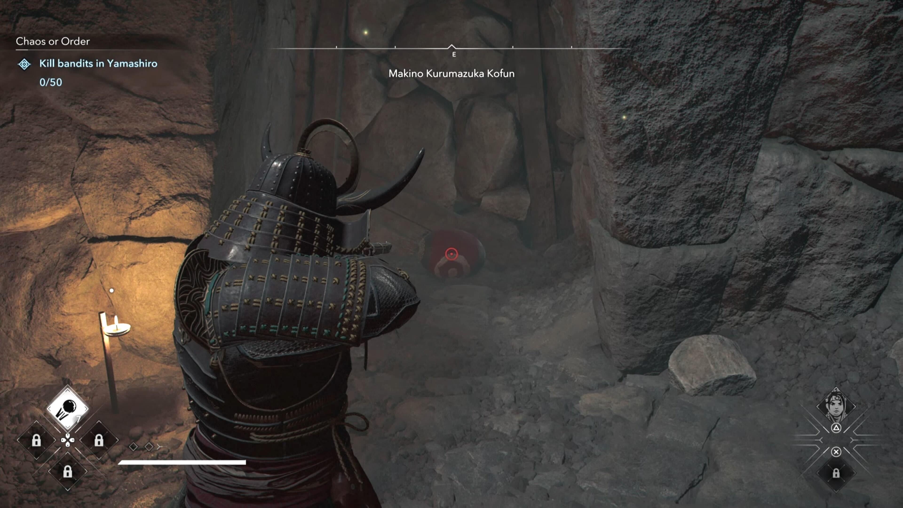 Yasuke aiming his Teppo at a red explosive jar in Assassin&rsquo;s Creed Shadows.