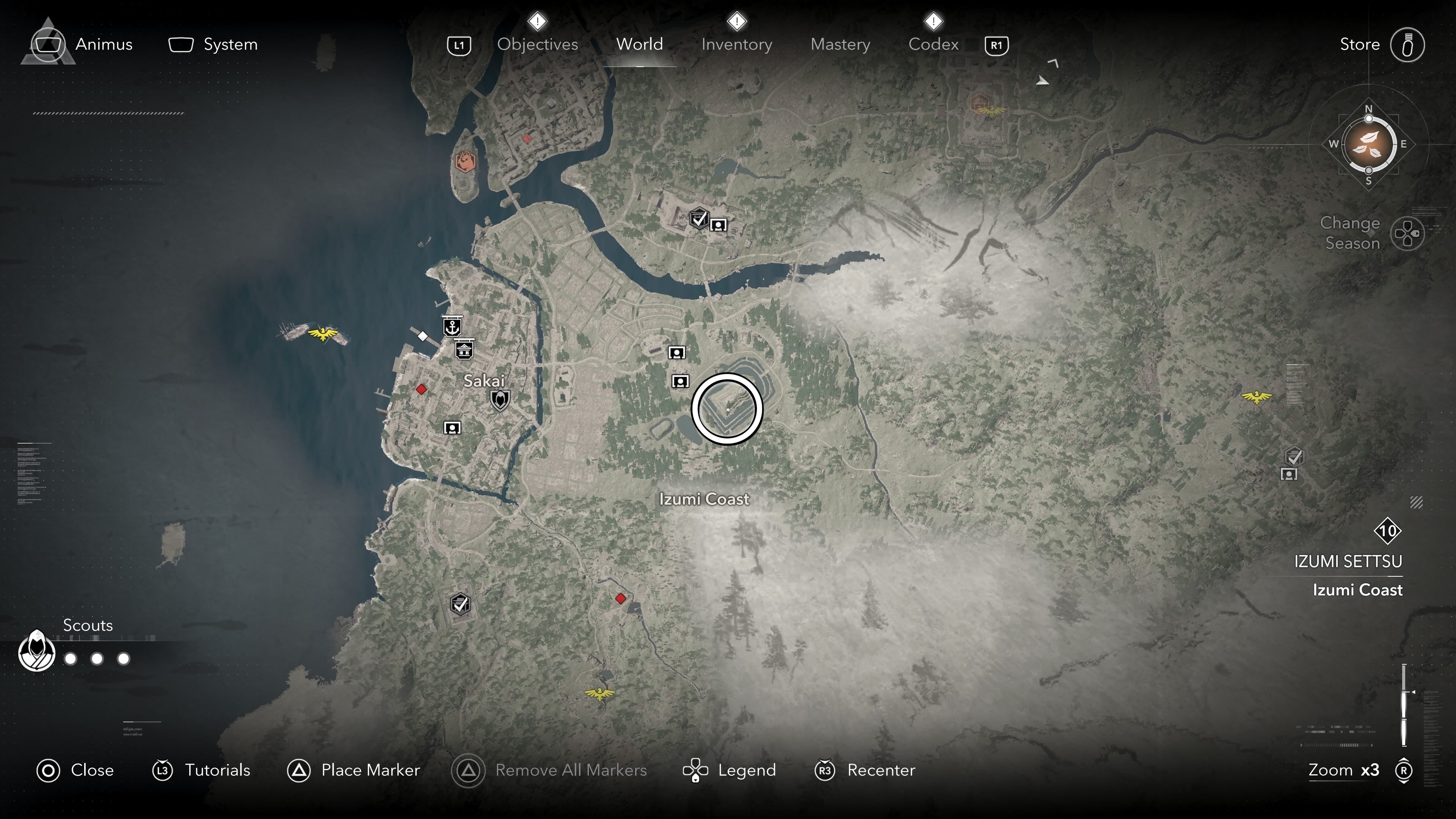 Map view of the location of the Old Kofun in Assassin&rsquo;s Creed Shadows.