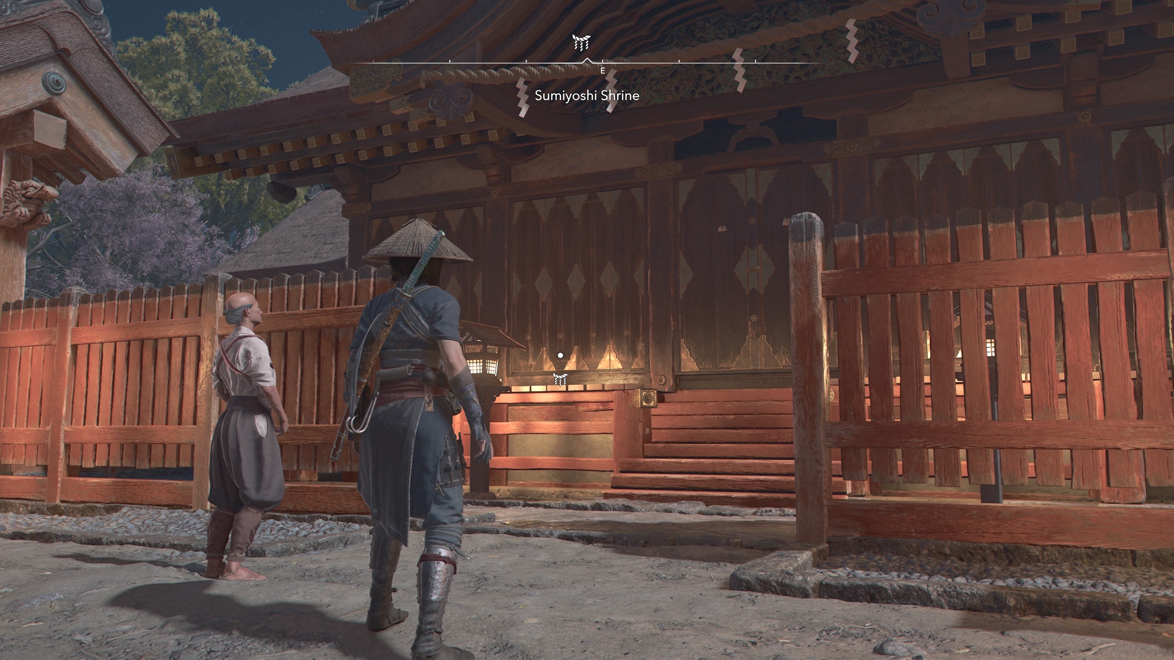 A pray location at Sumiyoshi Shrine in Assassin&rsquo;s Creed Shadows.