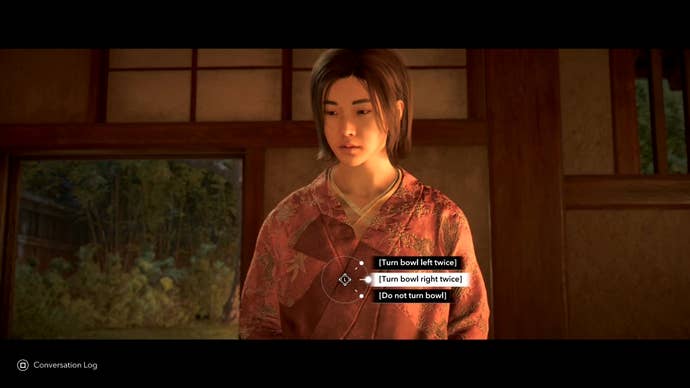 Choosing to turn the bowl right twice in Assassin’s Creed Shadows.