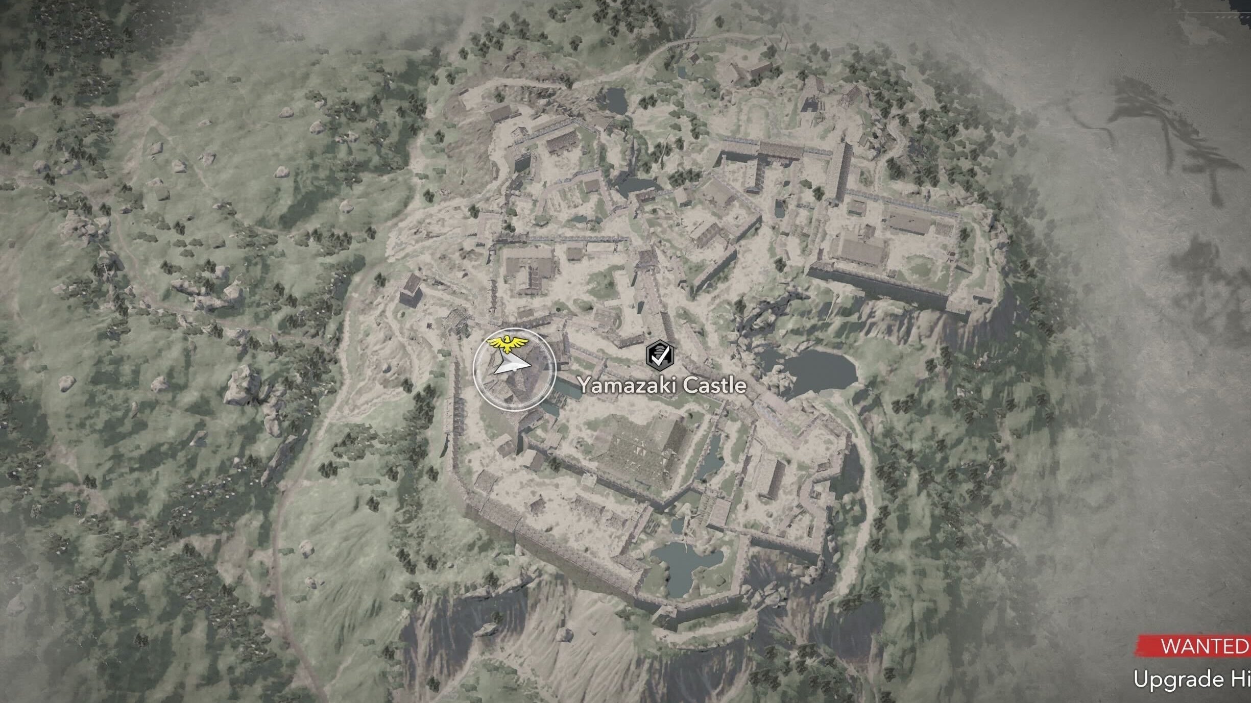 Map view of the Legendary Chest location at Yamazaki Castle in Assassin&rsquo;s Creed Shadows.