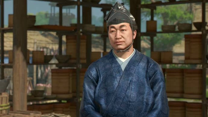 The tea merchant, Sen no Rikyu, in Assassin’s Creed Shadows.