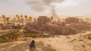 Basim looks over a city in Assassin's Creed Mirage