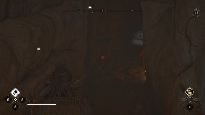 Yasuke targeting his bow on a red pot in the shadows of assassin belief.